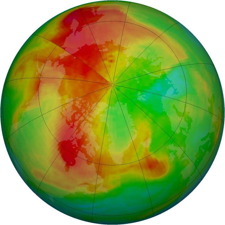 Arctic ozone map for 30 March 1994